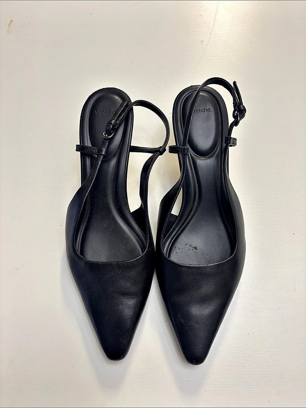 VINCE Pointed Toe Ankle Strap Heels in Black US 8.5